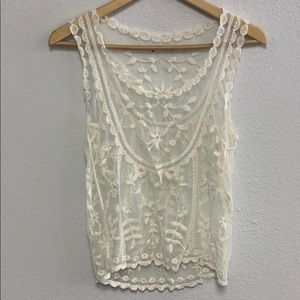 Off white lace top
